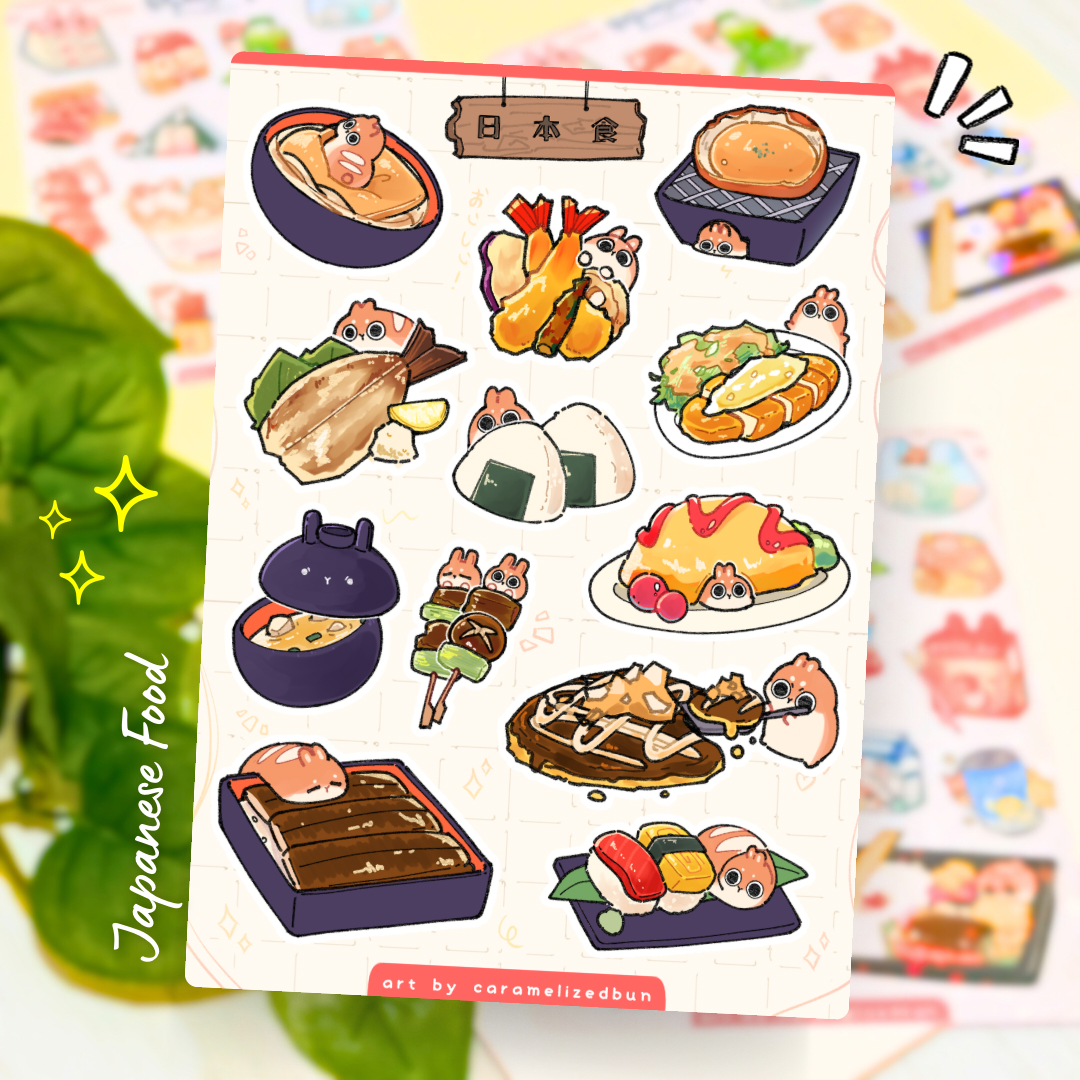Bun Japanese Food | Holographic Sticker Sheet