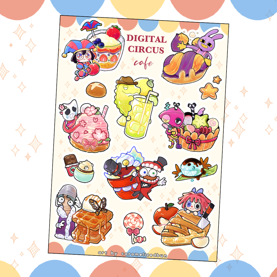 Digital Circus Cafe Sticker Sheet